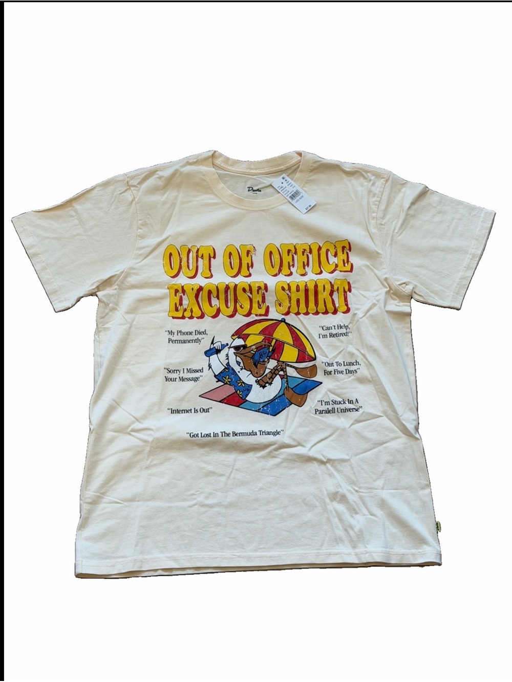 Out of Office Excuse Shirt - Cream Graphic Tee by Duke